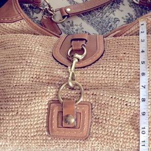 Coach Large Leather & Straw Hobo